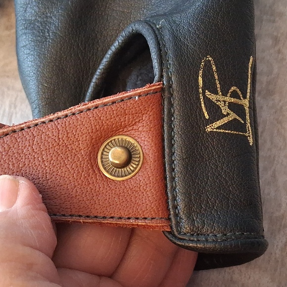 Maroon Bell Leather Gloves Black Brown  Medium - Picture 9 of 10